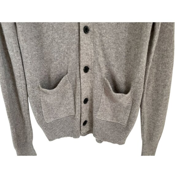 J. Crew Gray Wool Blend Cardigan Elbow Patch Knit Sweater Preppy Old Money Size - Picture 4 of 8